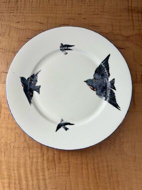 Antique Wall Plate, Blue Bird, Victoria Czechoslovakia Dinner Plate, c1920